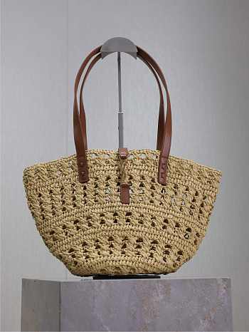YSL Panier Small Tote Bag In Raffia Natural 26942 - 42×20×22cm
