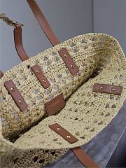 YSL Panier Small Tote Bag In Raffia Natural 26942 - 42×20×22cm - 6