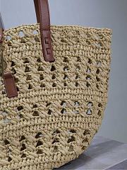 YSL Panier Small Tote Bag In Raffia Natural 26942 - 42×20×22cm - 5
