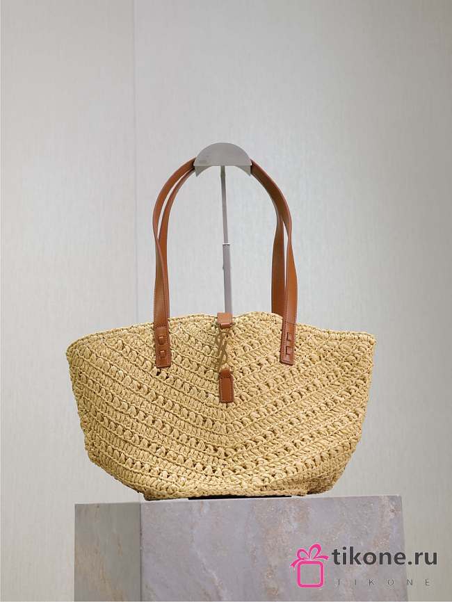 YSL Panier Small Tote Bag In Raffia Natural 26944 - 38x20x21cm - 1