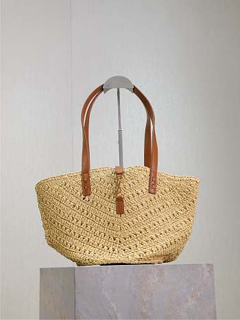 YSL Panier Small Tote Bag In Raffia Natural 26944 - 38x20x21cm