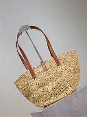 YSL Panier Small Tote Bag In Raffia Natural 26944 - 38x20x21cm - 6
