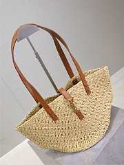 YSL Panier Small Tote Bag In Raffia Natural 26944 - 38x20x21cm - 3