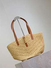 YSL Panier Small Tote Bag In Raffia Natural 26944 - 38x20x21cm - 2