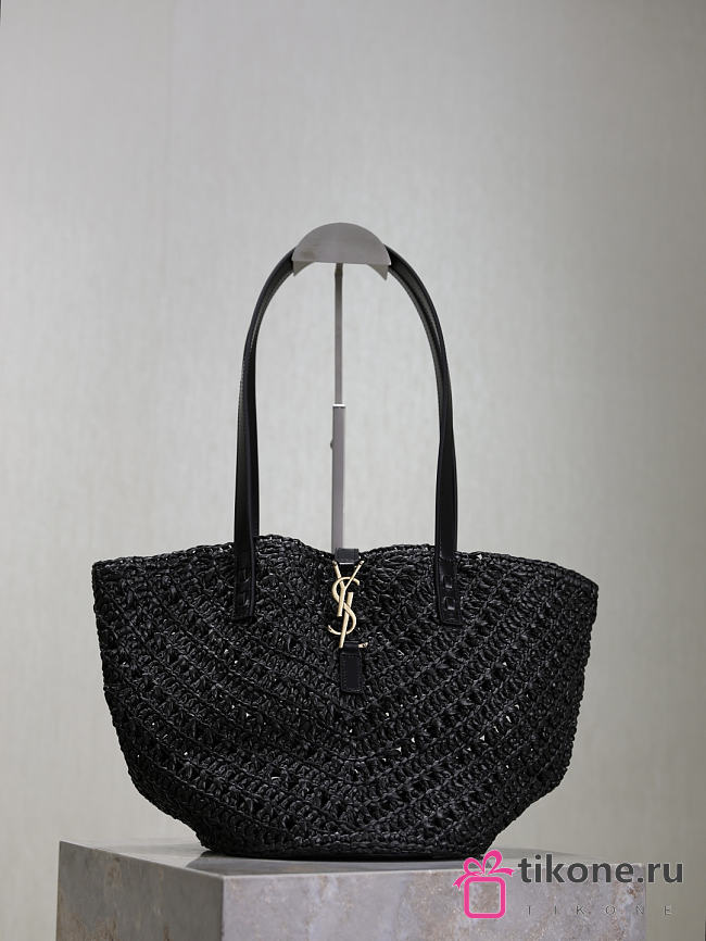 YSL Panier Small Tote Bag In Raffia Natural 26945 - 38x20x21cm - 1