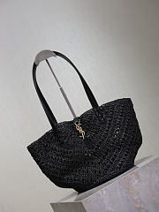 YSL Panier Small Tote Bag In Raffia Natural 26945 - 38x20x21cm - 5