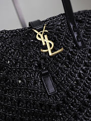 YSL Panier Small Tote Bag In Raffia Natural 26945 - 38x20x21cm - 3