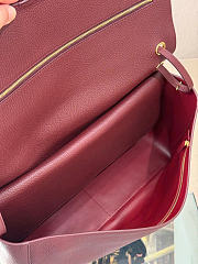 Chanel Maxi Flapbag Grained Calfskin & Gold Metal Dark Burgundy - 38.5x26x11cm - 2
