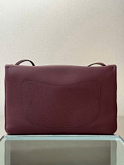 Chanel Maxi Flapbag Grained Calfskin & Silver Metal Dark Burgundy - 38.5x26x11cm - 6