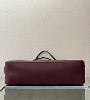 Chanel Maxi Flapbag Grained Calfskin & Silver Metal Dark Burgundy - 38.5x26x11cm - 5