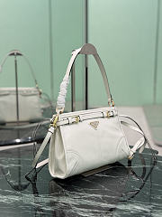 Prada Bonnie Small Leather Handbag White 1BC297 - 26x17x10cm - 4