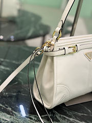 Prada Bonnie Small Leather Handbag White 1BC297 - 26x17x10cm - 3
