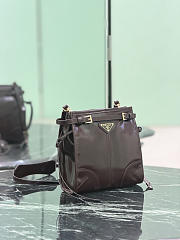 Prada Bonnie Leather Mini Shoulder Bag Dark Brown 1BH229 - 20x19.5x7cm - 6