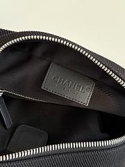 Chanel Large Zipped Pouch Canvas Calfskin & Silver-Tone Metal Blue & Black AP5267 - 29x17x12cm - 3