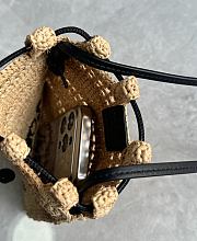 Loewe Drawstring Pocket In Raffia Beige - 21x16x1cm - 2