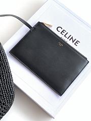 Celine Medium Louise Bucket In Raffia And Calfskin Black - 24x23.5x16cm - 2
