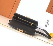 Celine Teen Nino Bag In Raffia And Calfskin Black - 20.5x13x8cm - 6