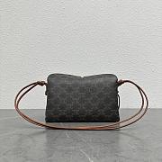 Celine Trio Flap In Triomphe Canvas And Lambskin Miel - 22.5x13x3.5cm - 5