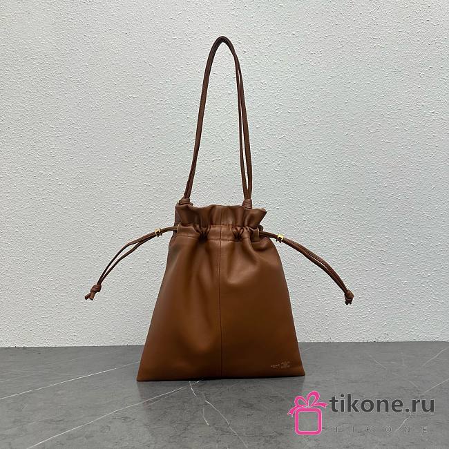 Celine Small Crystal Pouch In Lambskin Brown - 29x32x0.5cm - 1