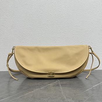 Celine Halfmoon Soft Triomphe Bag In Supple Shiny Lambskin Beige - 46x19x10cm