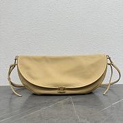 Celine Halfmoon Soft Triomphe Bag In Supple Shiny Lambskin Beige - 46x19x10cm - 3