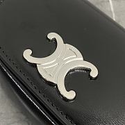 Celine Small Besace Strap Triomphe In Supple Calfskin Black - 12x3.5x8cm - 6