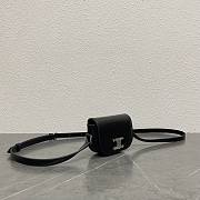 Celine Small Besace Strap Triomphe In Supple Calfskin Black - 12x3.5x8cm - 5