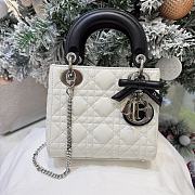 Dior Mini Lady Dior Bag with Chain Latte and Black Cannage Lambskin - 17x15x7cm - 1