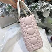 Dior Mini Lady Dior Bag with Chain Rose Soupir and Latte Cannage Lambskin - 17x15x7cm - 6