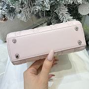 Dior Mini Lady Dior Bag with Chain Rose Soupir and Latte Cannage Lambskin - 17x15x7cm - 5