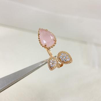 Boucheron Serpent Bohème Ring 3 Motifs Pink Quartz
