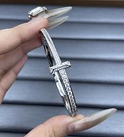 Tiffany T T1 Narrow Pavé Diamond Hinged Bangle In Yellow/Rose/White Gold - 4