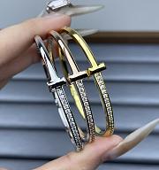 Tiffany T T1 Narrow Diamond Hinged Bangle In Yellow/Rose/White Gold - 6