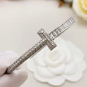 Tiffany T T1 Bangle in White Gold with Baguette and Pavé Diamonds - 5