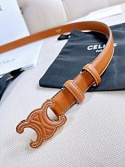 Celine Medium Cuir Triomphe Buckle With Collar Stud Belt In Tan Natural calfskin Leather 25mm - 1