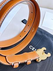 Celine Medium Cuir Triomphe Buckle With Collar Stud Belt In Tan Natural calfskin Leather 25mm - 2
