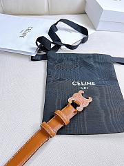 Celine Medium Cuir Triomphe Buckle With Collar Stud Belt In Tan Natural calfskin Leather 25mm - 3