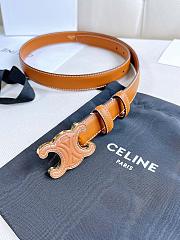 Celine Medium Cuir Triomphe Buckle With Collar Stud Belt In Tan Natural calfskin Leather 25mm - 4