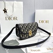 Medium Dior Médaillon Flap Bag Blue Dior Oblique Jacquard - 23x16x6.5cm - 6