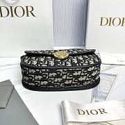 Medium Dior Médaillon Flap Bag Blue Dior Oblique Jacquard - 23x16x6.5cm - 3