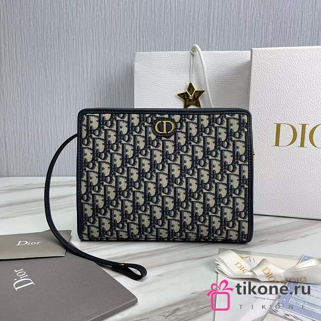 30 Montaigne Dea Pouch Blue Dior Oblique Jacquard - 26x20x7cm - 1