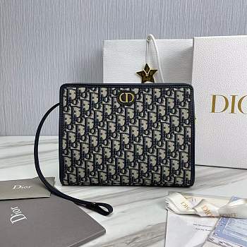 30 Montaigne Dea Pouch Blue Dior Oblique Jacquard - 26x20x7cm