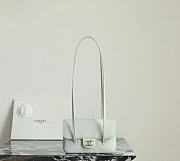 Chanel Clutch with Leather Strap Grained Shiny Calfskin & Gold-Tone Metal Light Green - 17x11.5x5cm - 4