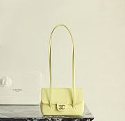 Chanel Clutch with Leather Strap Grained Shiny Calfskin & Gold-Tone Metal Light Yellow - 17x11.5x5cm - 6