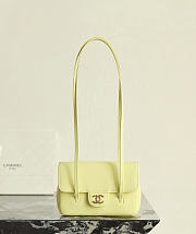 Chanel Clutch with Leather Strap Grained Shiny Calfskin & Gold-Tone Metal Light Yellow - 17x11.5x5cm - 5