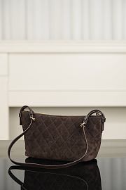 Chanel Clutch with Leather Strap Suede & Gold-Tone Metal Brown -  26x14x8.5cm - 4