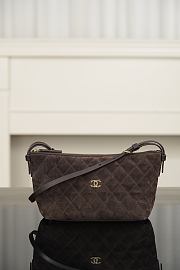 Chanel Clutch with Leather Strap Suede & Gold-Tone Metal Brown -  26x14x8.5cm - 1