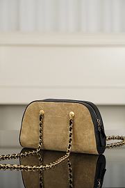 Chanel Bowling Bag Suede Calfskin, Calfskin & Silver-Tone Metal Beige - 19x5x11.7x5.5cm - 6