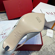 Valentino Bepointy Slingback Pump In Patent Leather And Kidskin Ivory/Black 80mm - 4