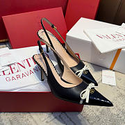 Valentino Bepointy Slingback Pump In Patent Leather And Kidskin Black 80mm - 6